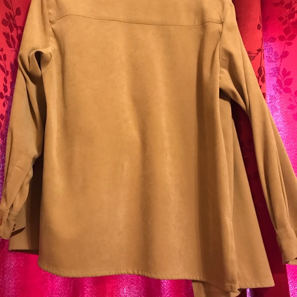 Beautiful bird embroidery on tan buttondown tanjay - Picture 4 of 8